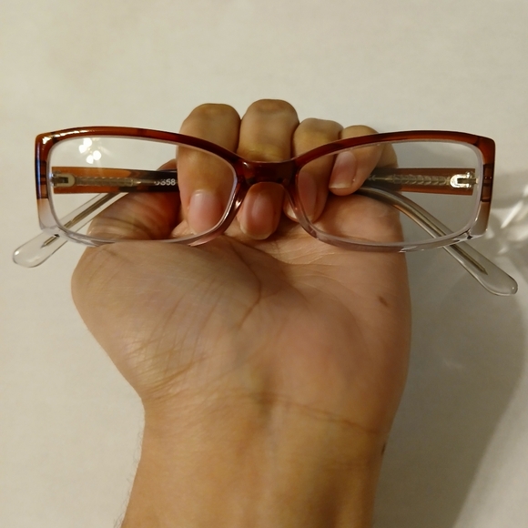 Women's Brown/Clear Square Shaped Eyeglasses Frames 50-16-135 mm - Picture 3 of 8